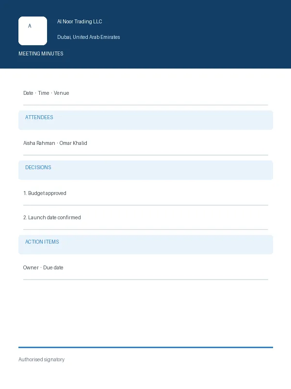 Meeting Minutes Maker document preview